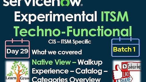 ITSM Batch 1 | Day 29 | Native View - Walk-Up Experience - Catalog- Categories Overview
