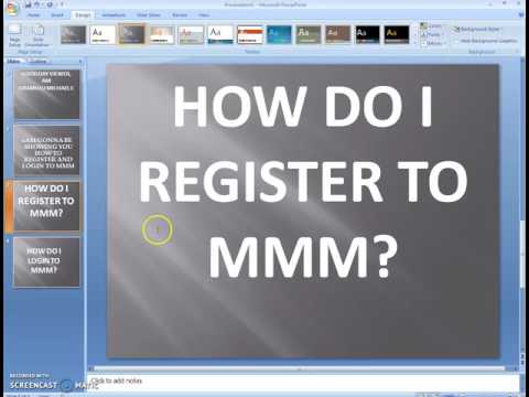 HOW TO REGISTER  AND LOGIN TO MMM
