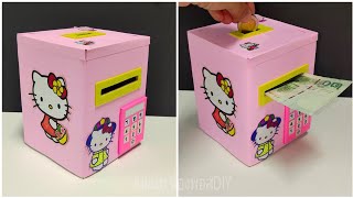 How to Make Personal Bang Saving Coin and Cash#DIY Hello kitty piggy bank#วิธีทำออมสิน#แม่เนย screenshot 5