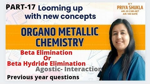 Beta Elimination |Beta hydride abstraction |Agostic interaction |Organometallic chemistry