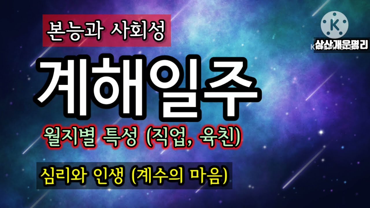 계해일주의 행복한 인생. 계해의 본능. 배우자, 직업성 (월지별)*상담 010 4819 8794 *카톡상담 chwjeonju549898