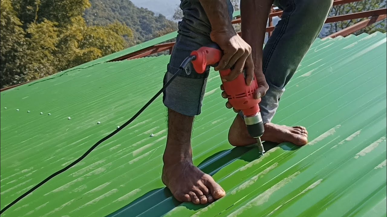 How To Makeing Roofing shed How to fitting Tin Roof shed Steel colour