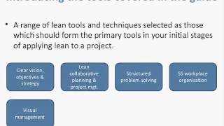 Lean tools and techniques - an introduction