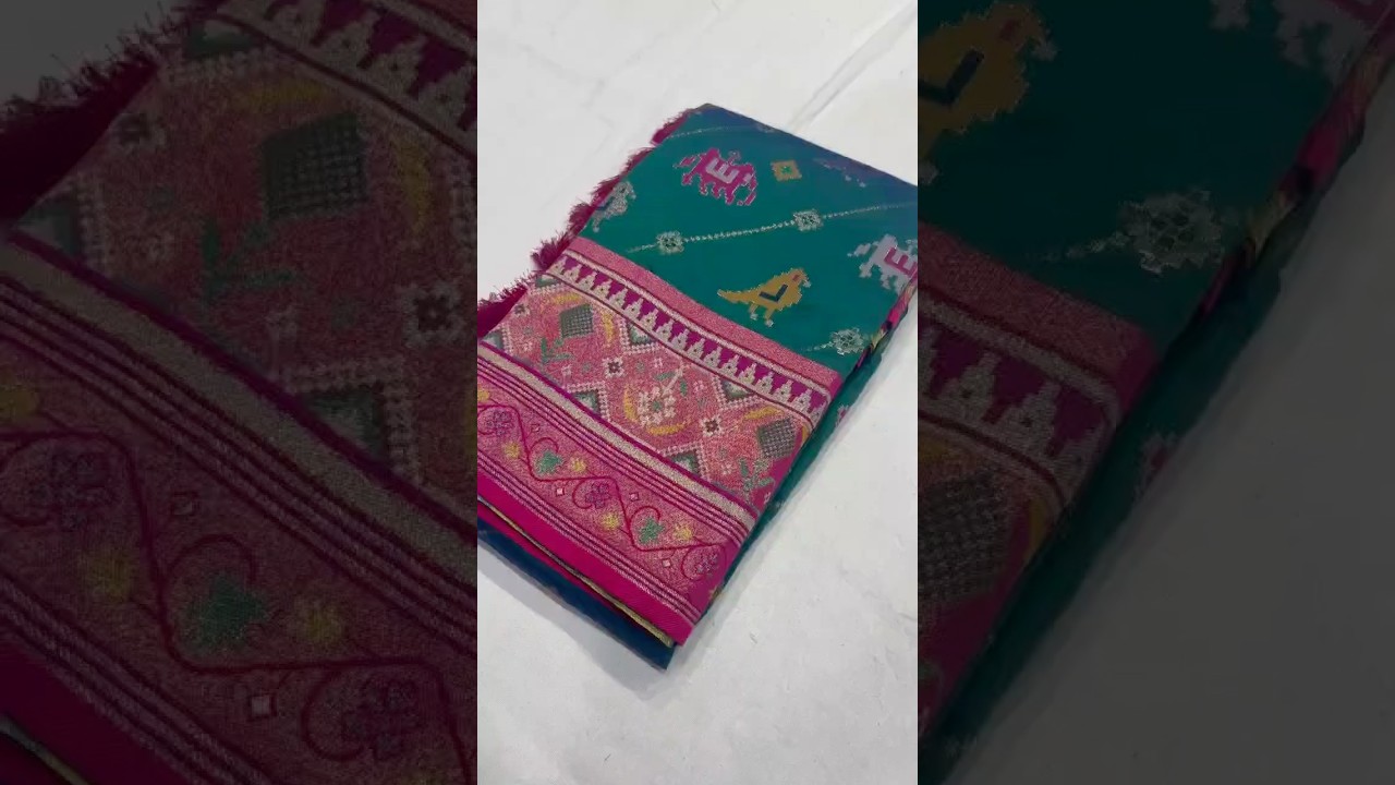 Patola Leheriya Peacock Ikkat Saree