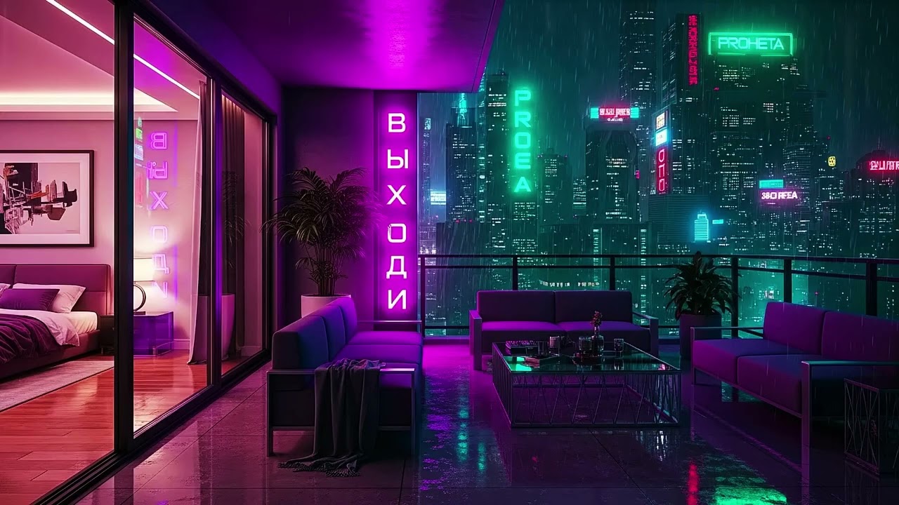 Rainy Neon Streets — Lofi Hip Hop | Study, Sleep, Relax