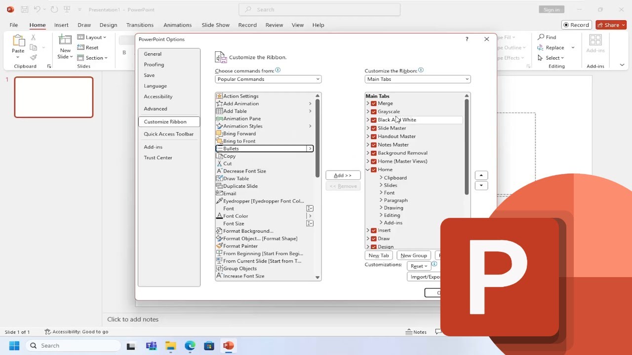 Powerpoint Animation Ribbon How To Customize Ribbon on Microsoft PowerPoint Guide - YouTube