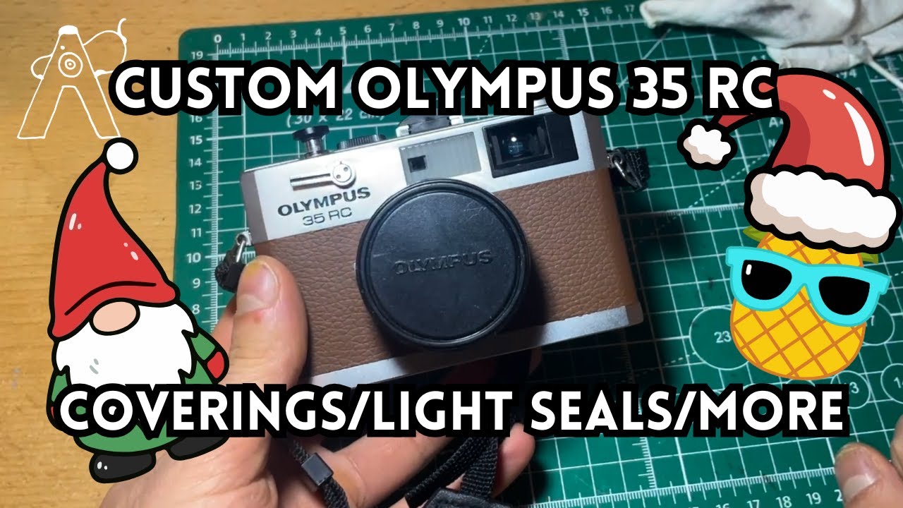 Custom Olympus 35 RC: Full process, leatherette laser cutting