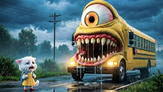 😭 My Kitten Is TRAPPED! (Monster School Bus Attack) | Luna And Theo |