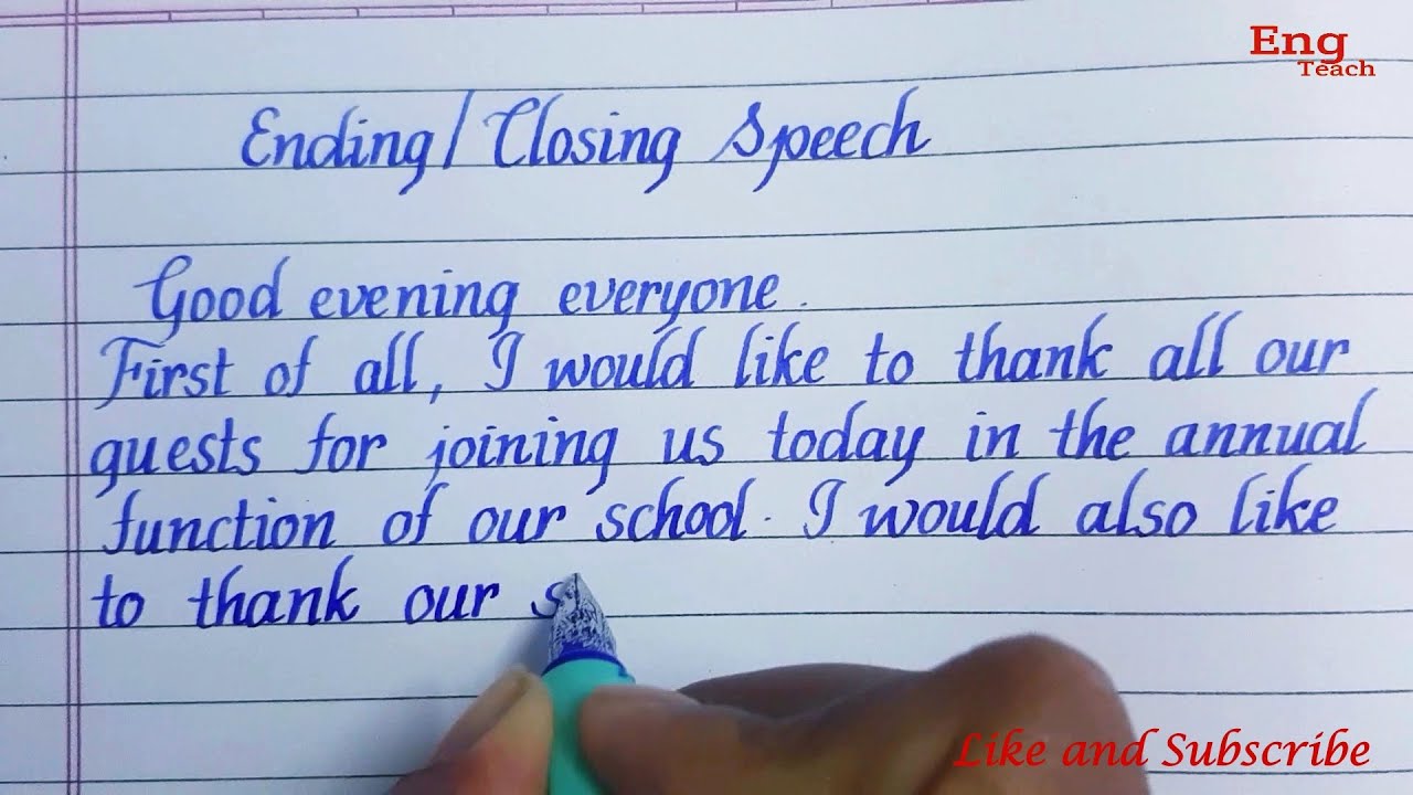 how to write ending of speech