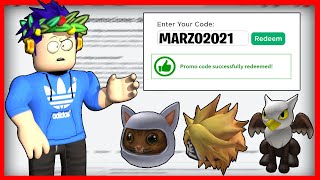 TODOS LOS PROMOCODES GRATIS DE ROBLOX MARZO 2021