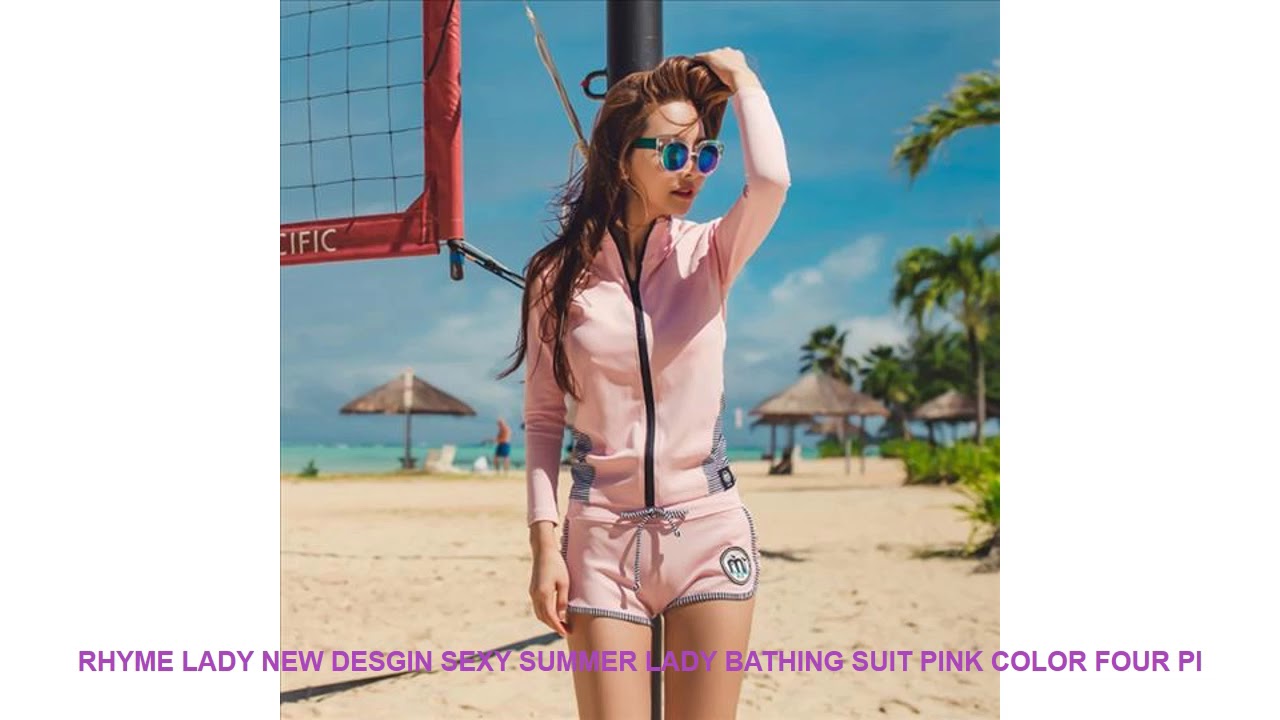 Rhyme Lady New desgin Sexy summer lady Bathing Suit pink color four pi