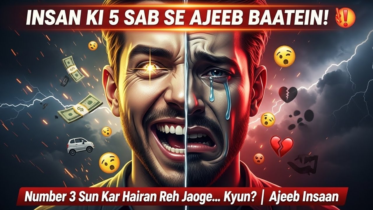 Insan Ki 5 Sab Se Ajeeb Baatein! 😱 Number 3 Sun Kar Hairan Reh Jaoge 💔 ...