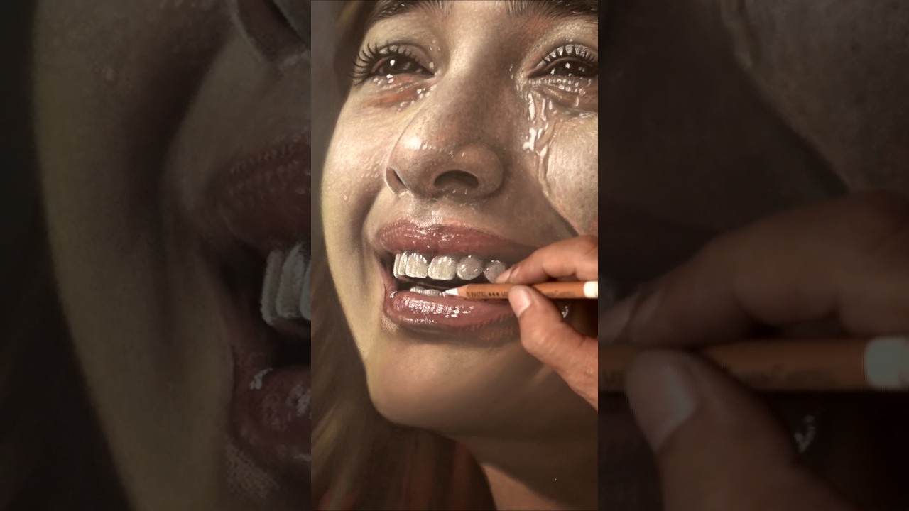 Wow, Realistic Drawing!✨JOY TEARS💖 #artshorts#trendingshorts  #shortsviral#shortsvideo #shorts#short