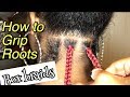 SlOWED DOWN ! How to grip roots for box braids /How to hide real hair under colored hair !