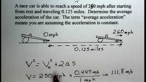 Race Car Acceleration, One Dimension Kinematics