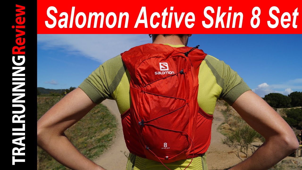 Salomon Active Skin 8 Set Chaleco 8L Mujer 2x Soft Flasks Incluidas Trail Running Senderismo