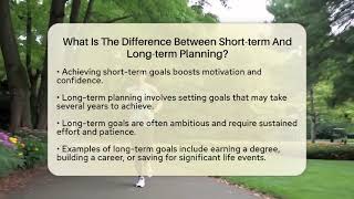 Celebrity What Is The Difference Between Short-term And Long-term Planning? - The Personal Growth Path Wealth