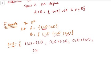 Lecture 24: Linear Algebra ( union and sum of vector subspaces. )