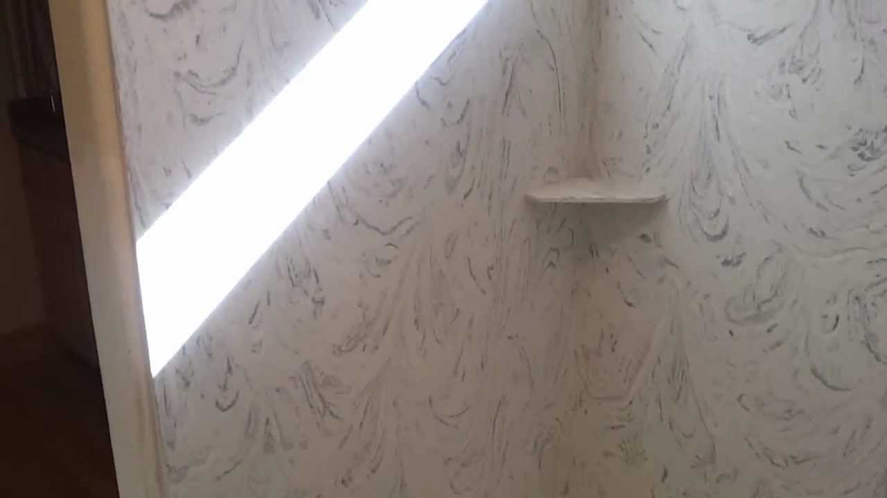 Corian Arrowroot Custom Shower Drain And Rainfall Shower Head
