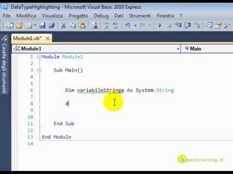 Tutorial di Visual Basic 2010 - La colorazione dei tipi di dati