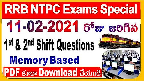 11 Feb 2021 Shift-1 & 2 Exam analysis Memory Based Questions NTPC Special for all  by SRINIVASMech
