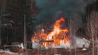 Timelapse of a house burning down