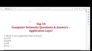 Application  Layer   Computer Networks Questions & Answers MCQ screenshot 1