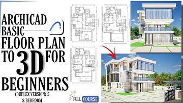 Archicad Tutorial : Basic Floor Plan To 3D For Beginners