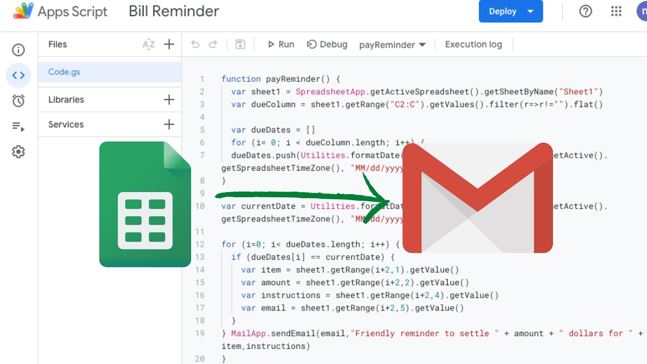 How to Send Email Reminders when your Bills are Due on Google Sheet ...