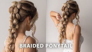 BEAUTIFUL BRAIDED PONYTAIL FOR SUMMER ☀️ Medium - Long Hair Hairstyles