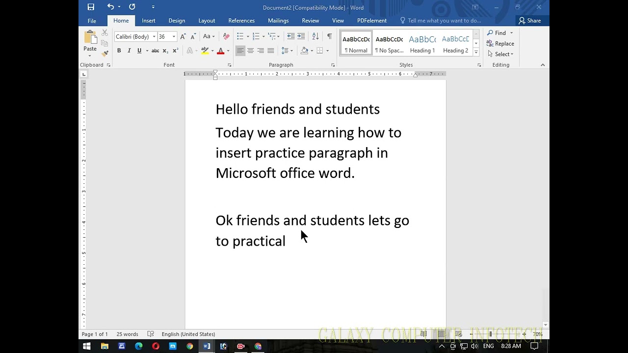 how to insert paragraph automatically in ms word 2007