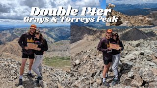 Grays and Torreys Peak | Mountain Goat Family Encounter | Starting from the bottom lot | Double 14er