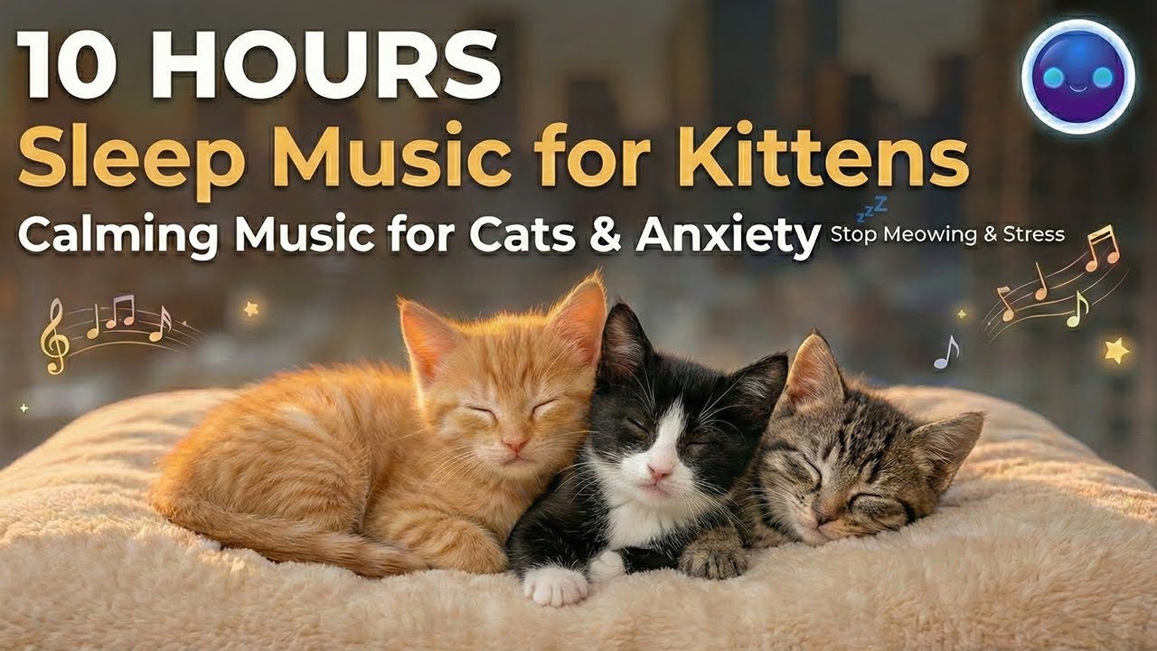 10 Hours Calming Sleep Music for Cats & Kittens 🐱💤 Stop Meowing & Reduce Anxiety