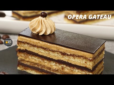 Opera cake Chocolate coffee. 