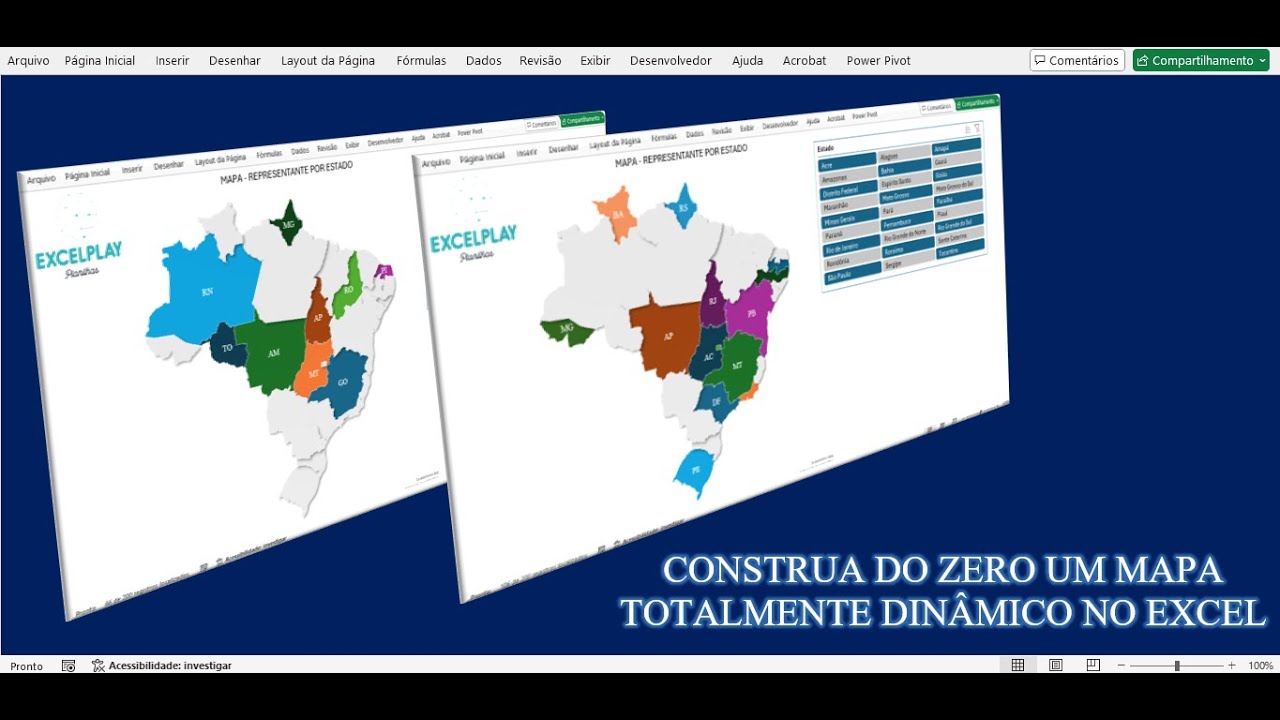 [EXCEL] SEM VBA - COMO CRIAR GRÁFICO DE MAPA DINÂMICO DO ZERO - PASSO A ...