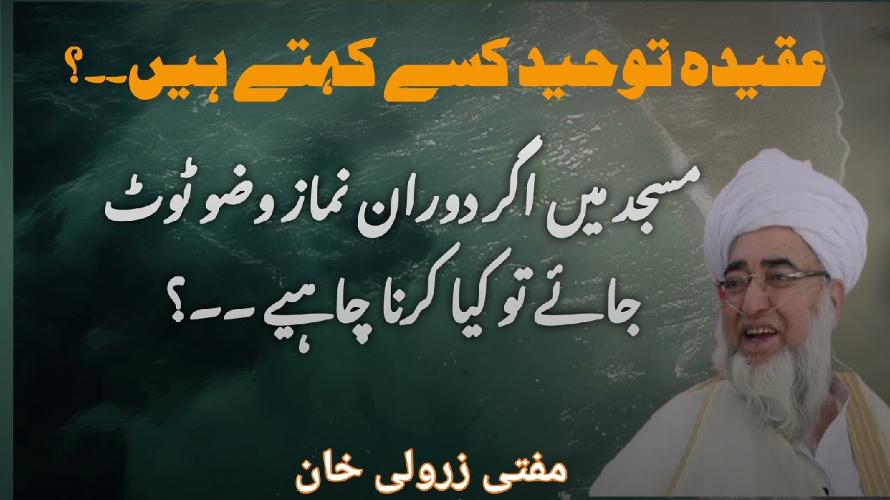 Toheed Kise Kahte Hai ! Masjid Main Agr Dauran Nimaz Wazu Toot Jaye To Kia karna Chahiye