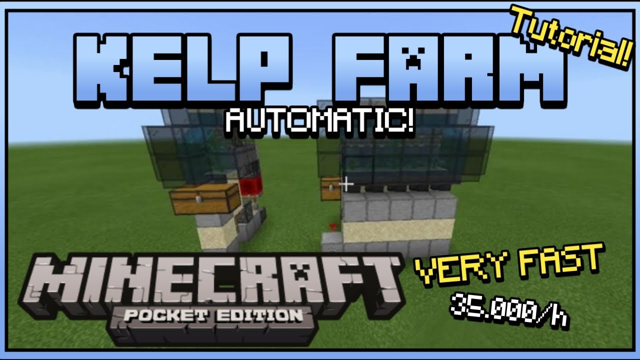 Minecraft Bedrock - 0Tick Kelp Farm Automatic Fastest - Tutorial - PS4 ...
