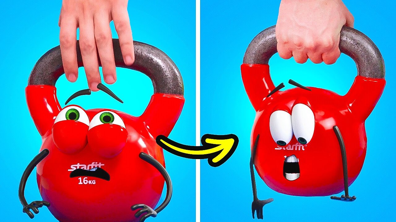 This kettlebell is terrified of heights... 🏋️‍♂️😱 || Funny animation stories!