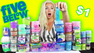 MIXING ALL MY STORE BOUGHT 5 BELOW SLIMES !! WORST STORE BOUGHT SLIME EVER?!GIANT SLIME SMOOTHIE!