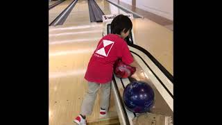 Two Handed Bowling Technique, Souta is 6 year old.