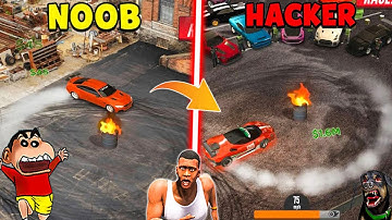 SHINCHAN NOOB VS PRO VS HACKER In Drift 2 Drag with franklin & chop | Dream Squad Op