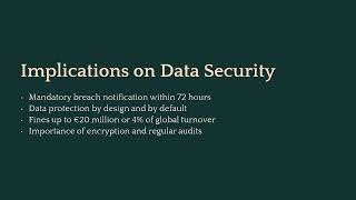 GDPR and it's implications on Data security