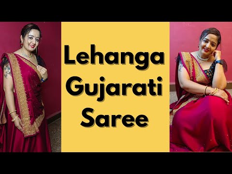 Lehanga Gujrati Saree || Gujrati Saree Draping