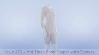 Style 27S Mid Thigh Body Shaper With Sleeves By Contour Video Compression Garments