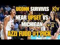 UCONN SURVIVES NEAR UPSET VS MICHIGAN CRAZY GAME AZZI FUDD GOES OFF 31 POINTS #1 PICK IN 2026 DRAFT