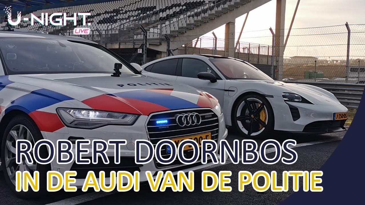 Robert Doornbos in de Audi SIV van de politie op het circuit Zandvoort  Rijvaardigheid Politie