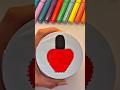 Red gel nail polish drawing ❤️ #satisfying #asmr #diy #drawing #shorts #relaxing