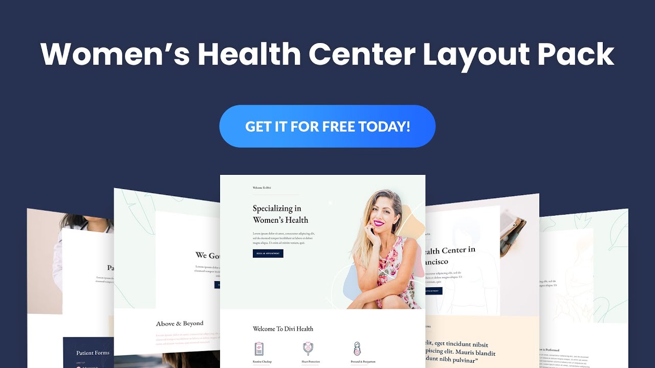 Get a FREE Women's Health Center Layout Pack for Divi