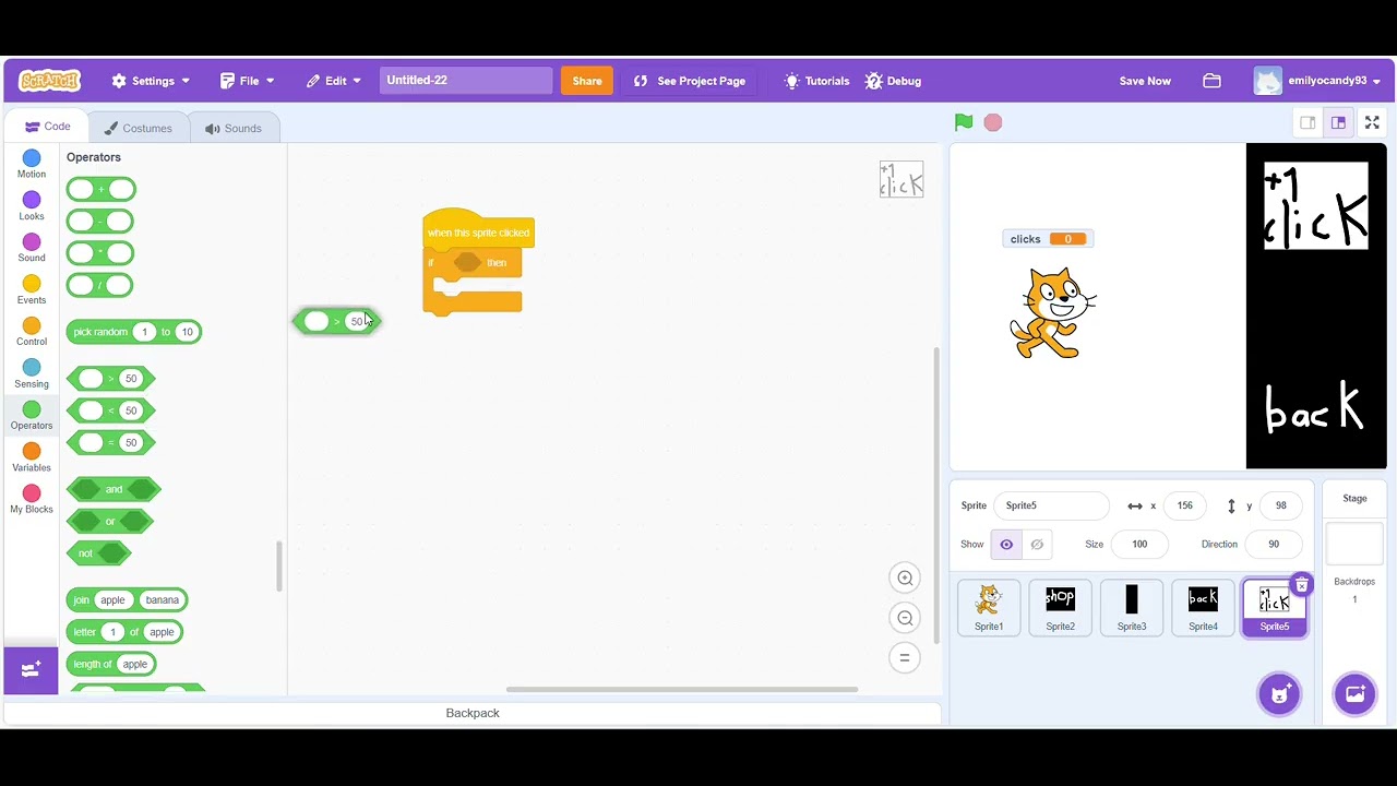 how to make a clicker game on scratch