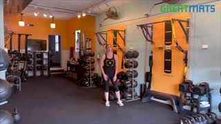 Shop Rubber Gym Flooring Now: https://www.greatmats.com/rubber-gym-flooring.php or call 877-822-6622 for live service.

Personal Space Fitness Co-owner Kate Walton shows her plyometric gym flooring used at the St. Louis Missouri small group fitness gym. 

She decided to use 3/8 inch thick black plyometric rubber based on the recommendations of Greatmats' customer service team. 

This gym space is used for throwing, slamming and tossing medicine balls, jumping, plyometric movements, jumping, battle ropes, yoga, barre and pilates.

She and co-owner Stephanie Scott found installation of the rubber flooring rolls to be relatively simple to do themselves. They rolled out 11 rolls of the gym rubber and cut around the edges of the room with a sharp knife. they also used carpet tape to stick the matting to the floor - especially at the seams. 

Kate and Stephanie used the scrap material from the main room to cover the floor in a smaller room for exercise bikes.
#RubberGymFlooring #GreatmatsStory